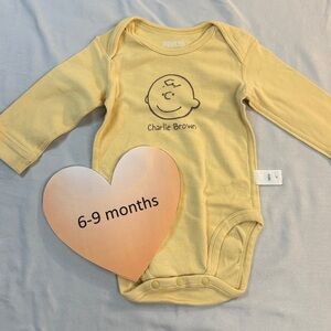Peanuts - long sleeve 6-9M Peanuts Charlie Brown Light Yellow Bodysuit/Onesie